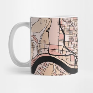 Cincinnati Map Pattern in Soft Pink Pastels Mug